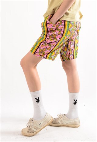 VINTAGE COTTON PATTERNED SHORTS.