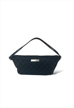 Gucci bag black GG monogram print baguette bag handbag