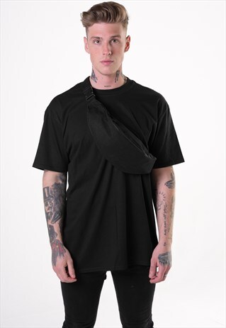 CROSS BODY FESTIVAL TOTE MAN BAG - BLACK