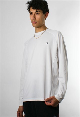 VINTAGE CHAMPION SPORTS T SHIRT, LONG SLEEVE, L