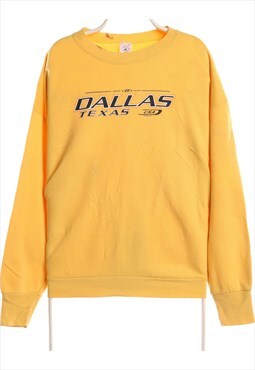 Vintage 90's Delta Sweatshirt Dallas Texas Crewneck Yellow