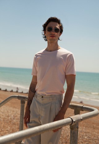 'PASTEL PINK' ORGANIC COTTON T-SHIRT