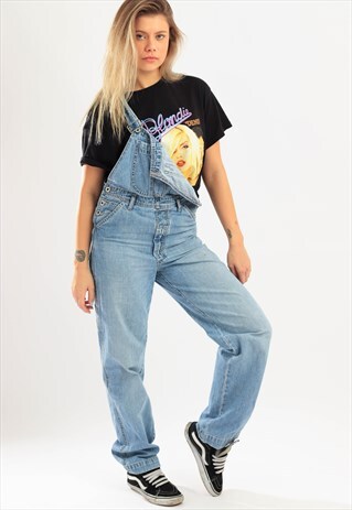 VINTAGE MAVI DENIM DUNGAREES BLUE