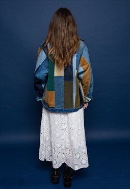 Just Harry Reworked Panelled Denim X Corduroy Jacket