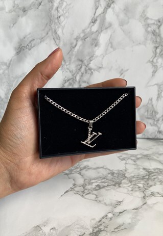 AUTHENTIC LOUIS VUITTON LOGO PENDANT -REWORKED NECKLACE