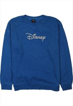 Vintage 90's Disney Sweatshirt Spellout Crew Neck Blue