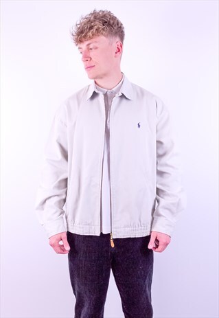 VINTAGE RALPH LAUREN HARRINGTON JACKET IN BEIGE