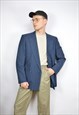 Vintage blue striped classic 80's suit blazer