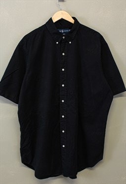 Vintage Ralph Lauren Shirt Black With Embroidered Logo