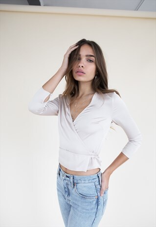 DIANE BLOUSE - SILKY WRAP BLOUSE