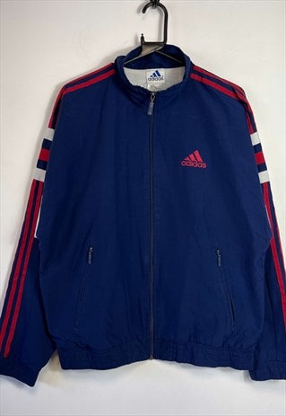 VINTAGE 90S NAVY ADIDAS WINDBREAKER JACKET LARGE