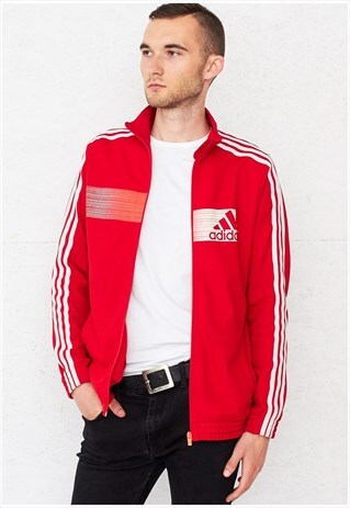 VINTAGE RED ADIDAS TRACK JACKET