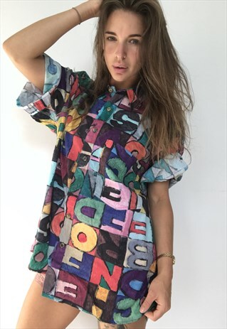 PATTERNED OVERSIZED RETRO VINTAGE UNISEX FESTIVAL SHIRT