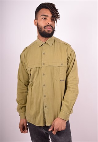 WRANGLER MENS VINTAGE SHIRT LARGE GREEN 90S