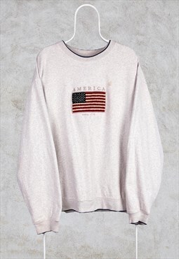 Vintage American Embroidered Sweatshirt Croft & Barrow XXL