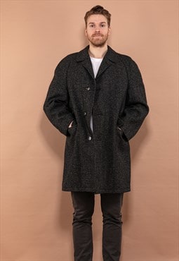 Vintage 70's Men Wool Coat in Gray