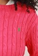 WOMEN'S VINTAGE POLO RALPH LAUREN PINK CABLE KNIT SWEATER