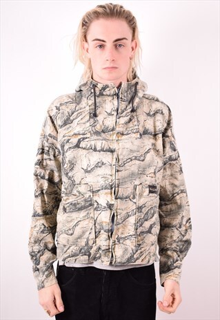 MENS VINTAGE JACKET LARGE GREY 90S