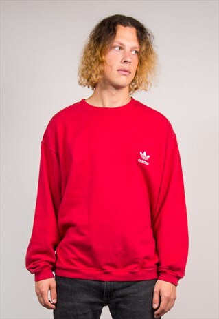 ADIDAS 90'S RED TREFOIL LOGO SWEATSHIRT