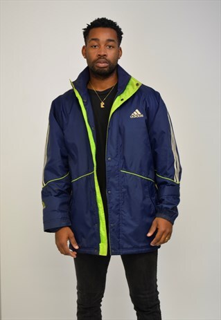VINTAGE 90S BLUE & GREEN ADIDAS COAT