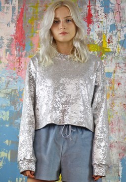 Relax Fit Jumper  in distressed silver