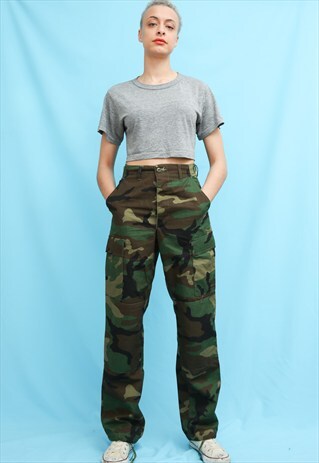 VINTAGE CAMO ARMY MILITARY CARGO TROUSERS