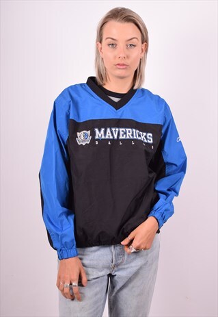 REEBOK WOMENS VINTAGE MAVERICKS PULLOVER JACKET LARGE 90'S