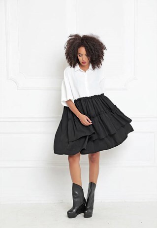 BLACK AND WHITE DRESS, PLUS SIZE DRESS
