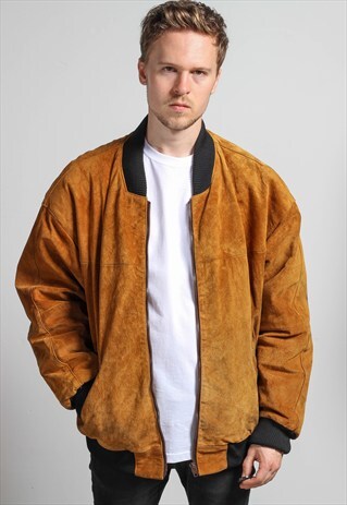 VINTAGE OVERSIZED SUEDE BOMBER JACKET