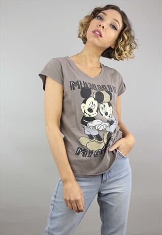 RETRO DISNEY MINNIE MICKEY T-SHIRT TOP CARTOON