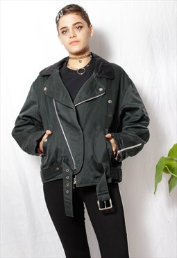 RARE 70s vintage grunge Fiorucci black biker punk jacket