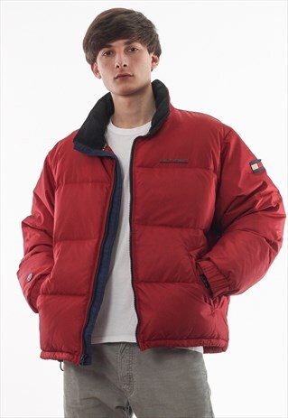 VINTAGE TOMMY HILFIGER PUFFER WINTER COAT 90S RED