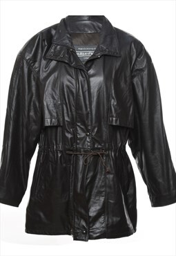 Vintage Black Leather Jacket - L