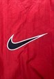 NIKE OVERSIZED RED SHELL LONG SLEEVE TOP