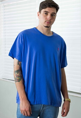 VINTAGE POLO RALPH LAUREN T-SHIRT LOGO 90S XXL 6.9