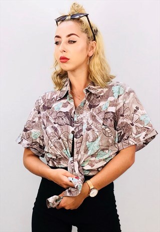VINTAGE UNISEX HAWAIIAN OVERSIZED PATTERN SHIRT