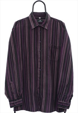 Vintage Kingfield Purple Striped Corduroy Shirt Womens