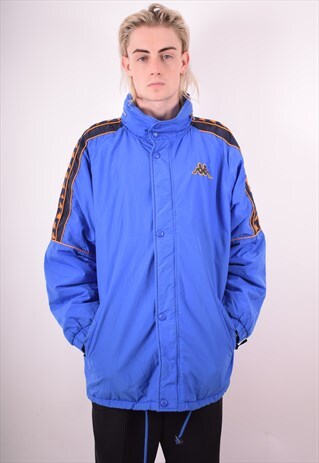 KAPPA MENS VINTAGE PADDED JACKET XL BLUE 90S