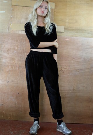 BLACK VELVET TROUSERS