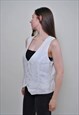90'S MINIMALIST SLEEVELESS BLOUSE IN WHITE COLOR 
