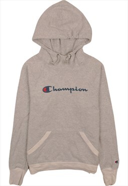 Vintage 90's Champion Hoodie Pullover Spellout Grey Small