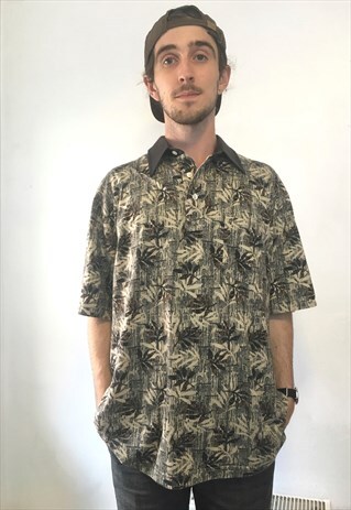 VINTAGE PRINT PATTERN SHORT SLEEVE SHIRT