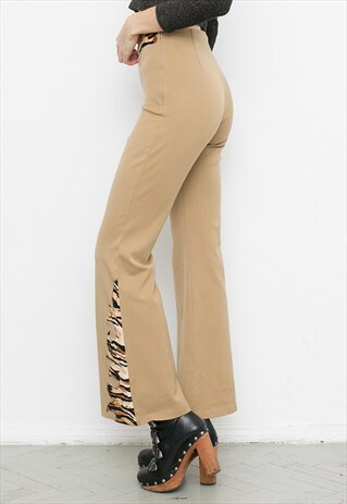 TIGER PRINT FLARE PANTS