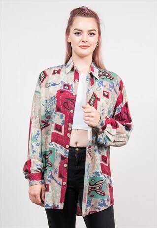 VINTAGE 90'S WAVY PATTERN LONG SLEEVE SHIRT