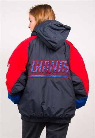 VINTAGE 90'S BLUE & RED NEW YORK GIANTS NFL COAT JACKET