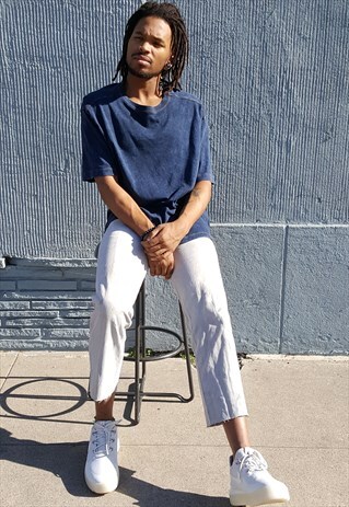 90S SKATER SPORTSWEAR SOFT INDIGO WASHED BLUE TEE XL
