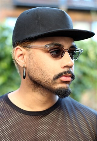 GREY CLEAR RETRO UNISEX TRANSPARENT SUNGLASSES