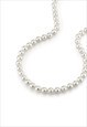 WOMEN'S 18" FAUX PEARL BEADS NECKLACE CHAIN - WHITE