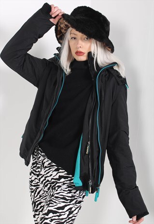 VINTAGE SUPERDRY Y2K WINDBREAKER JACKET BLACK