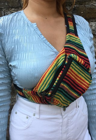 MULTI RASTA STRIPES BUM BAG